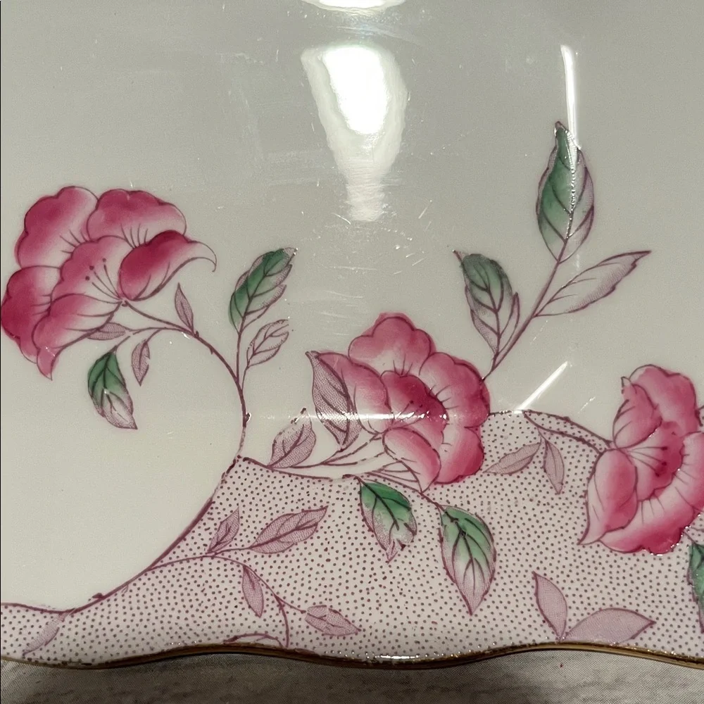 Melton New Chelsea Fine Bone China Platter pink gold floral